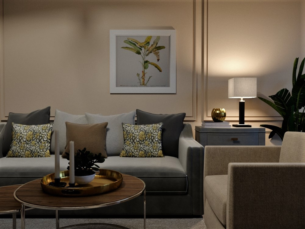 Обложка проекта: Гостиная 21 кв м для двух поколений семьи