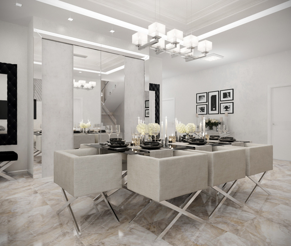 Гостиная и столовая в частном доме