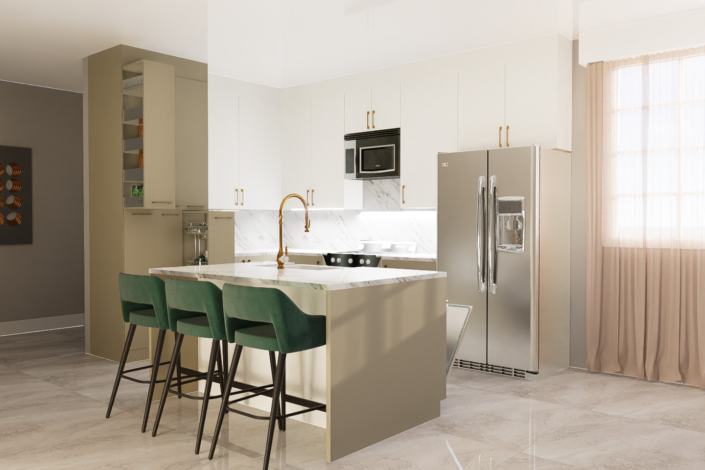 Die Küchen im Texas USA 2023. The kitchens in Texas 2023 (Render)