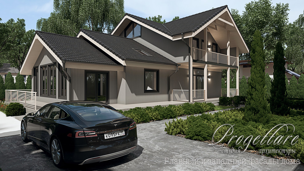 Обложка проекта: дизайн-проект загородного дома, разработка фасадов