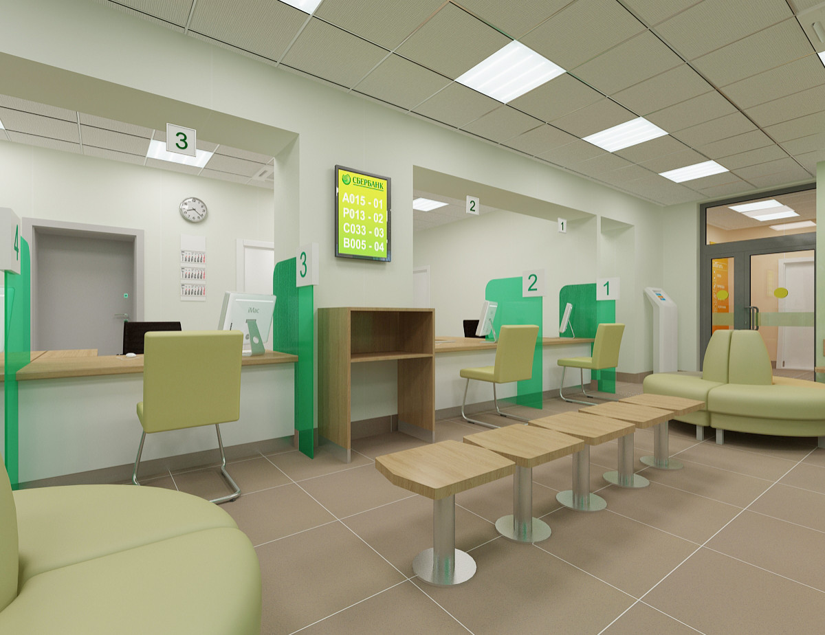 Дизайн-проект отделения ПАО Сбербанка Омская обл. г. Муромцево