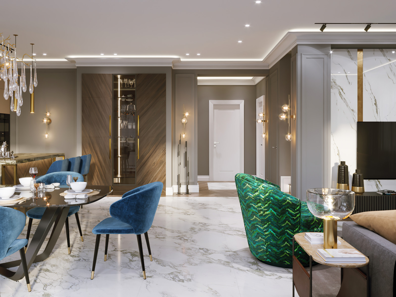 Интерьер загородного дома 280 кв.м КП Вешки