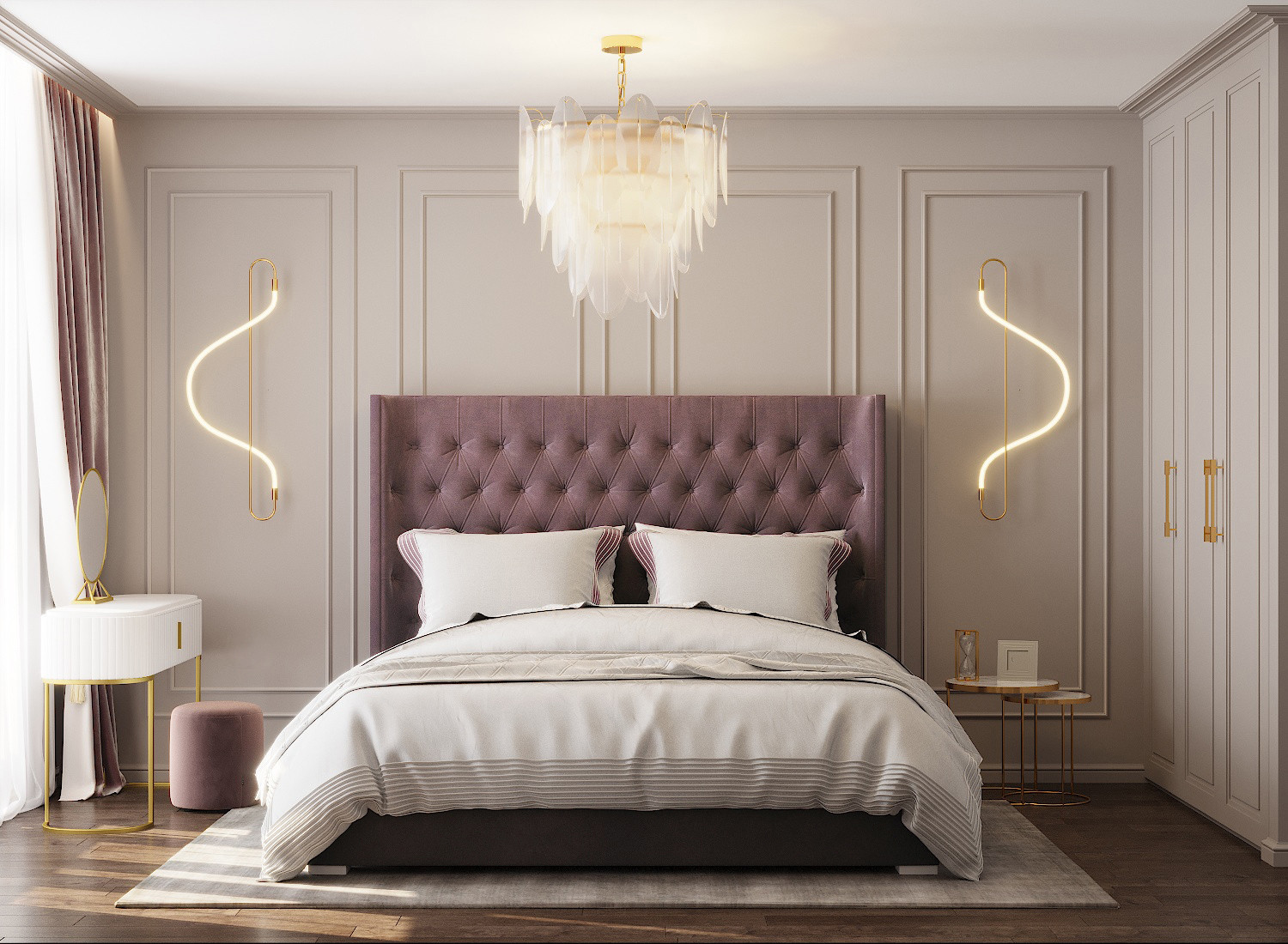 Неоклассика в пыльно-розовых тонах. Москва 2020