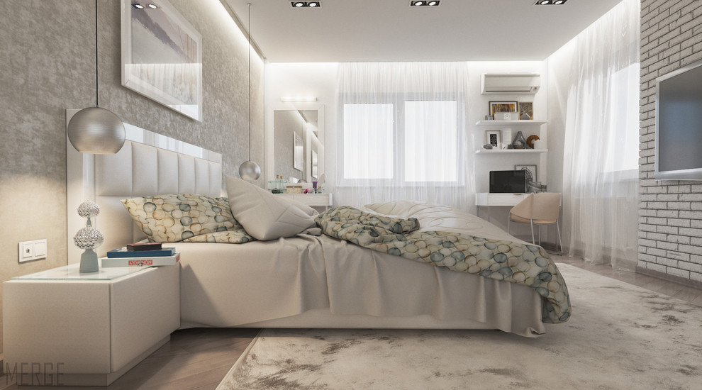 Минималистичная двухкомнатная квартира с видом на ЖД вокзал в Одессе 80м²