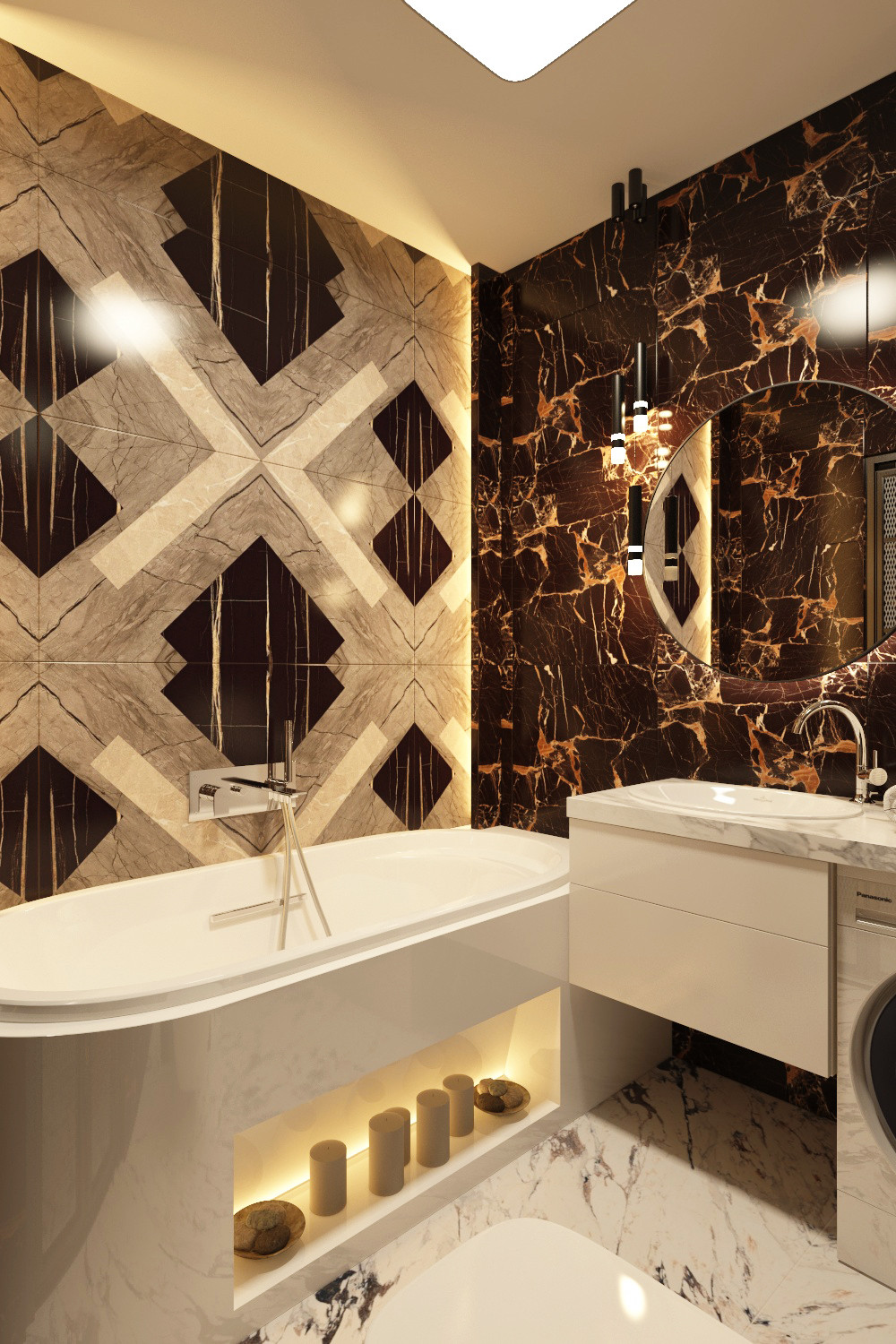 Дизайн интерьера в ЖК Фамилия. Ванная