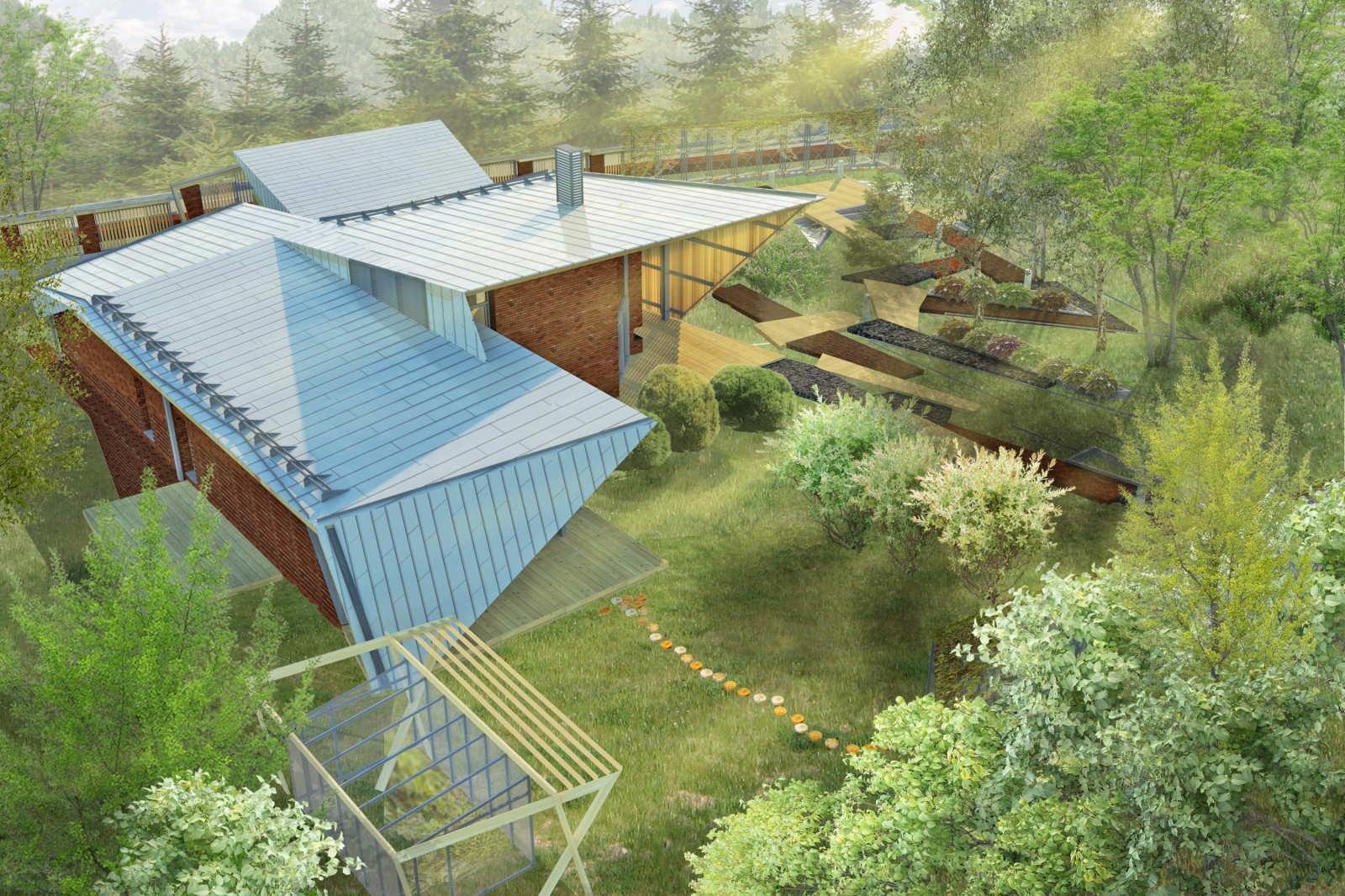 Ландшафт “Проталина” виллы “Заснеженная крона”