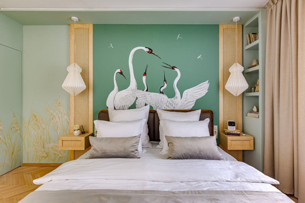 Спальня с журавлями