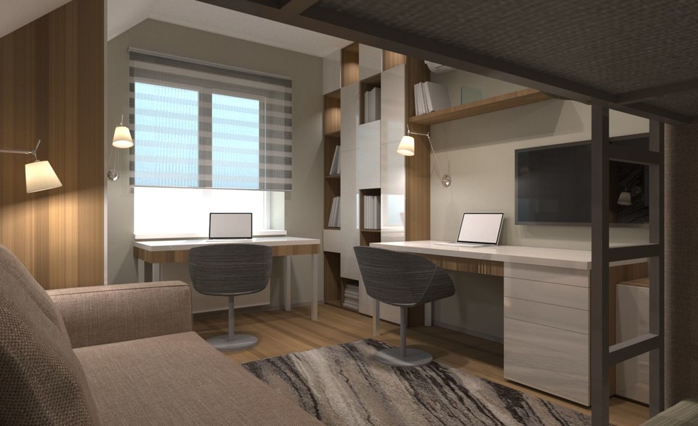 Интерьер коттеджа в современном стиле. 120 кв.м.