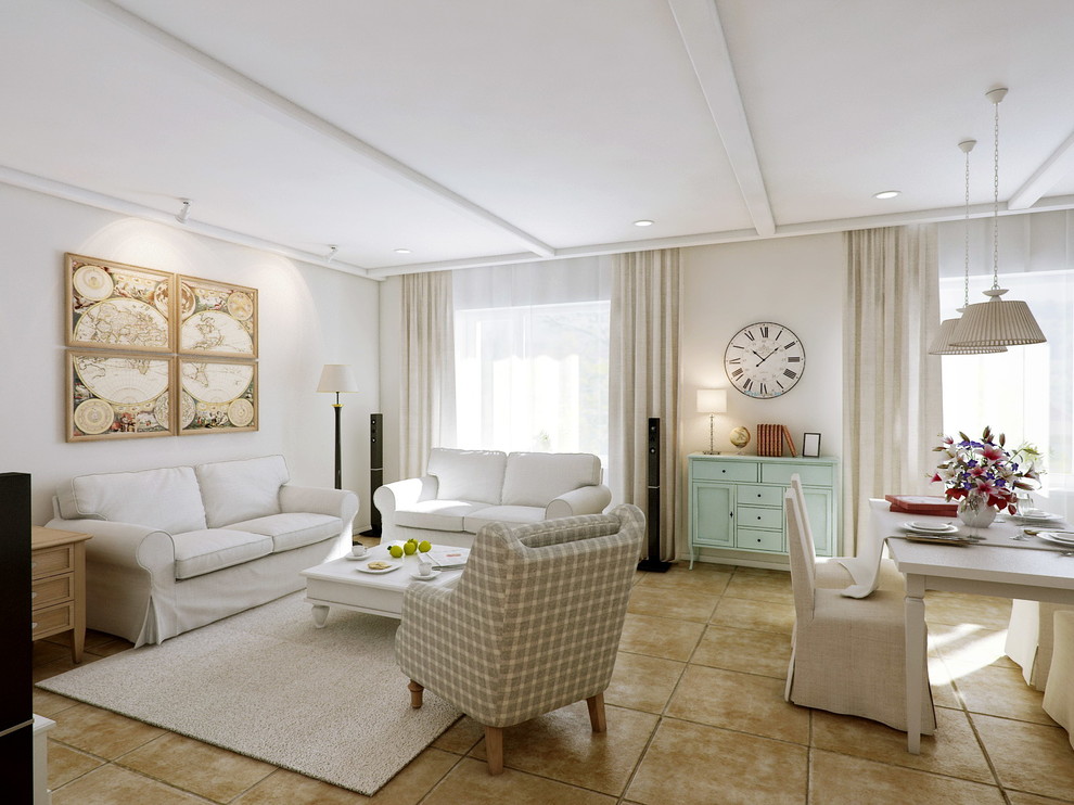 Обложка проекта: Дизайн-проект таунхауса в стиле прованс 110 м2