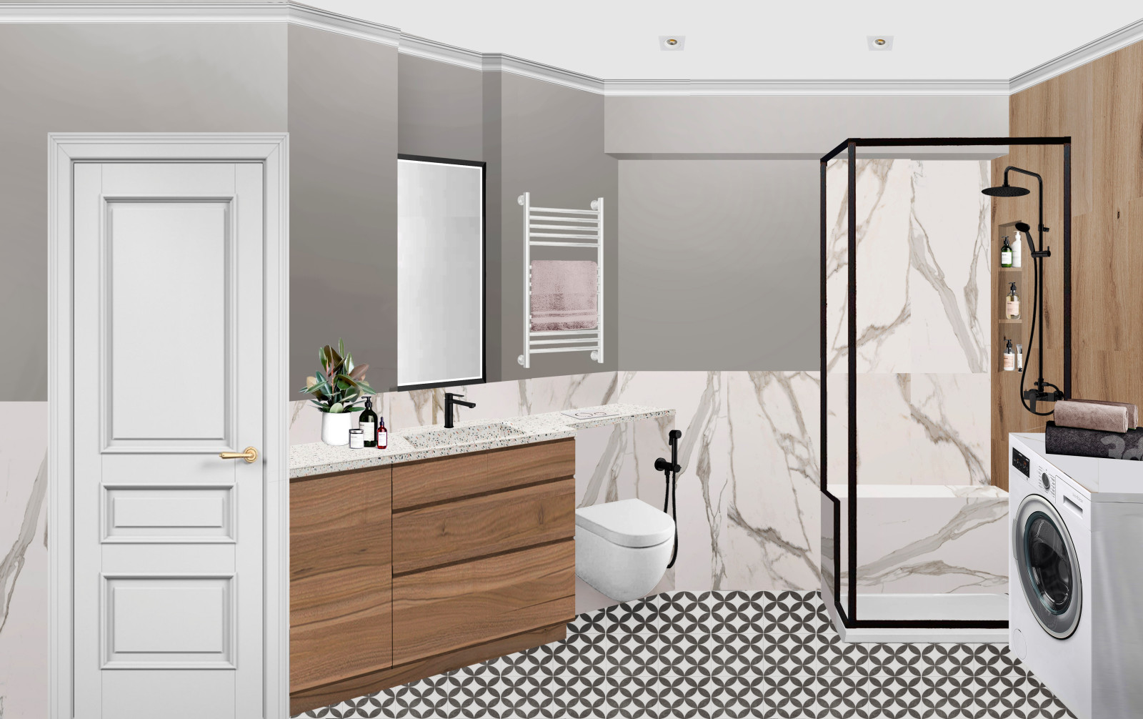 Визуализации - коллажи для проекта квартиры 62кв.м в сталинском доме г. Москва