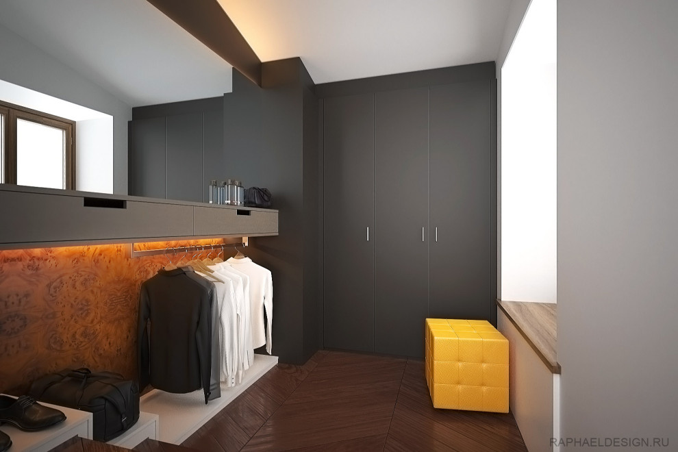 Дизайн интерьера кухни, барной стойки и гардероба в квартире на Большой кон.