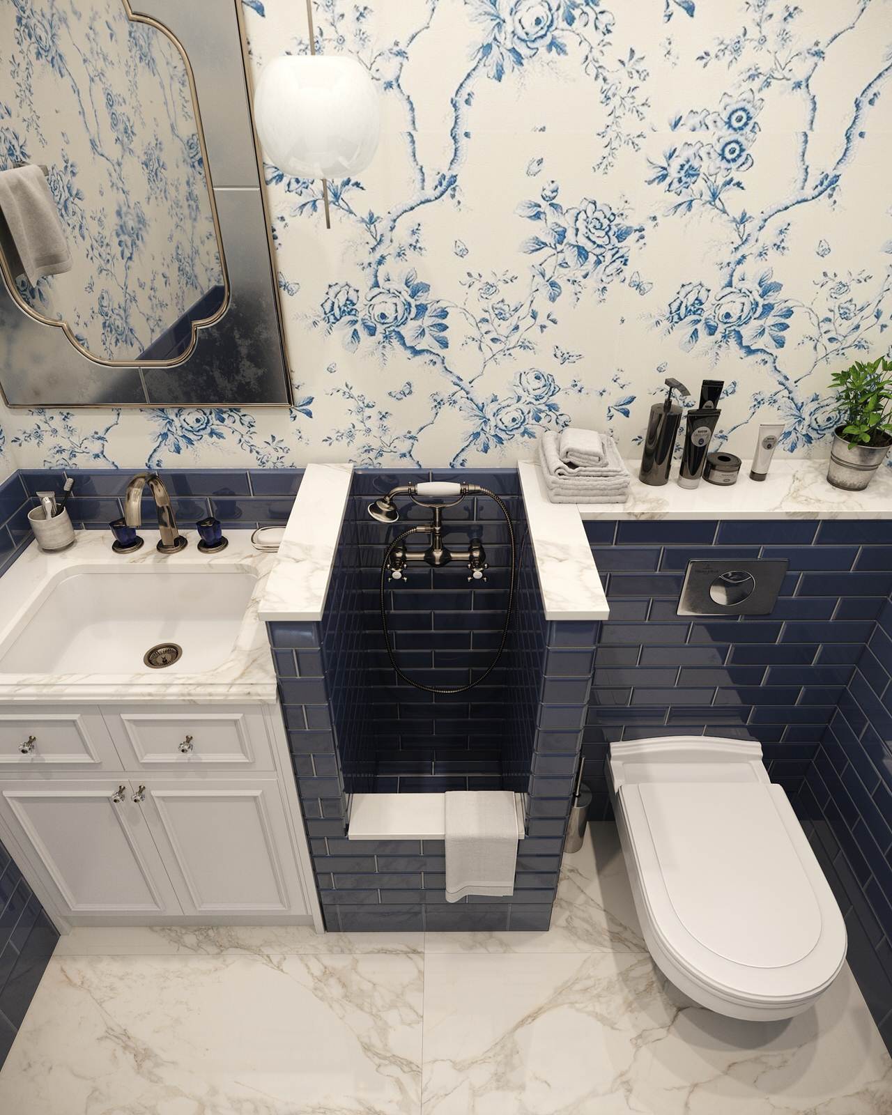 Визуализация санузла с душем для собаки