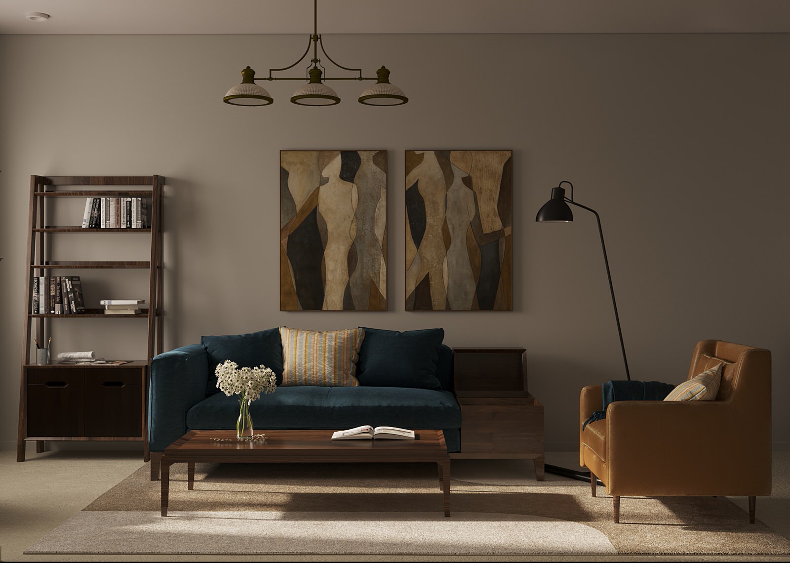 Гостиная в современном стиле, 20 м