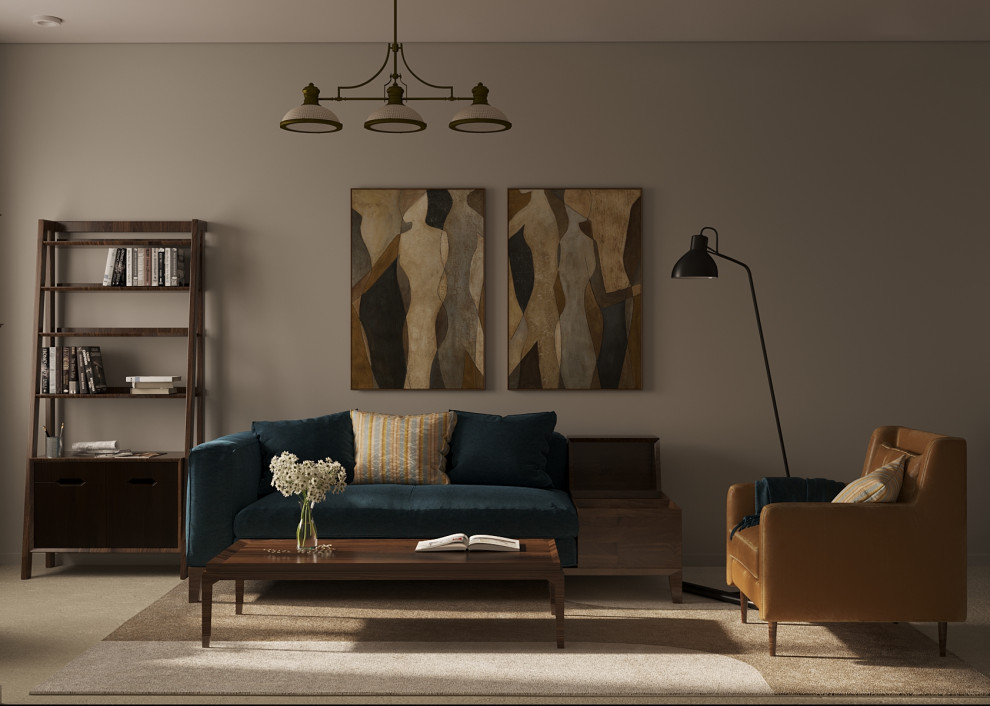 Гостиная в современном стиле, 20 м