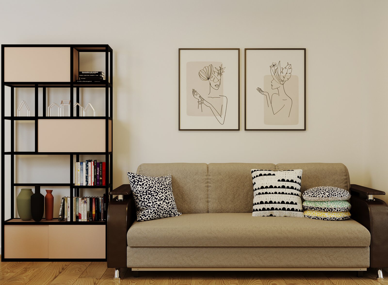 визуализация жилой комнаты