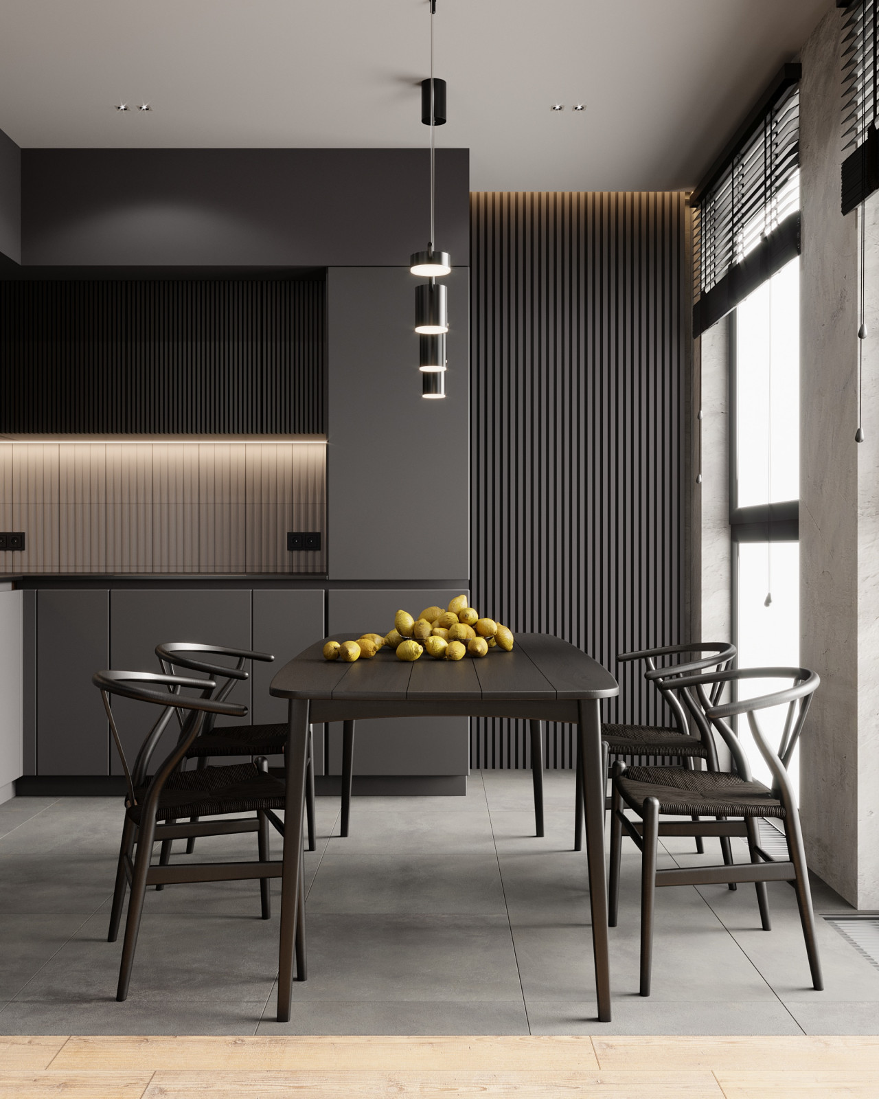 Брутальная квартира с элементами минимализма 65