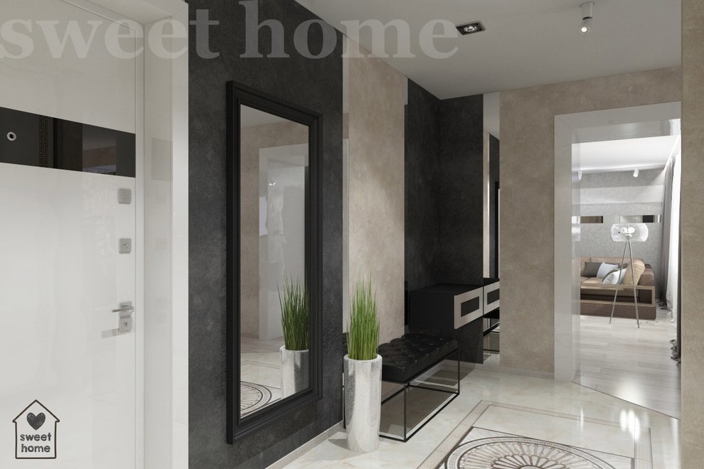 минимализм, две совмещенные квартиры