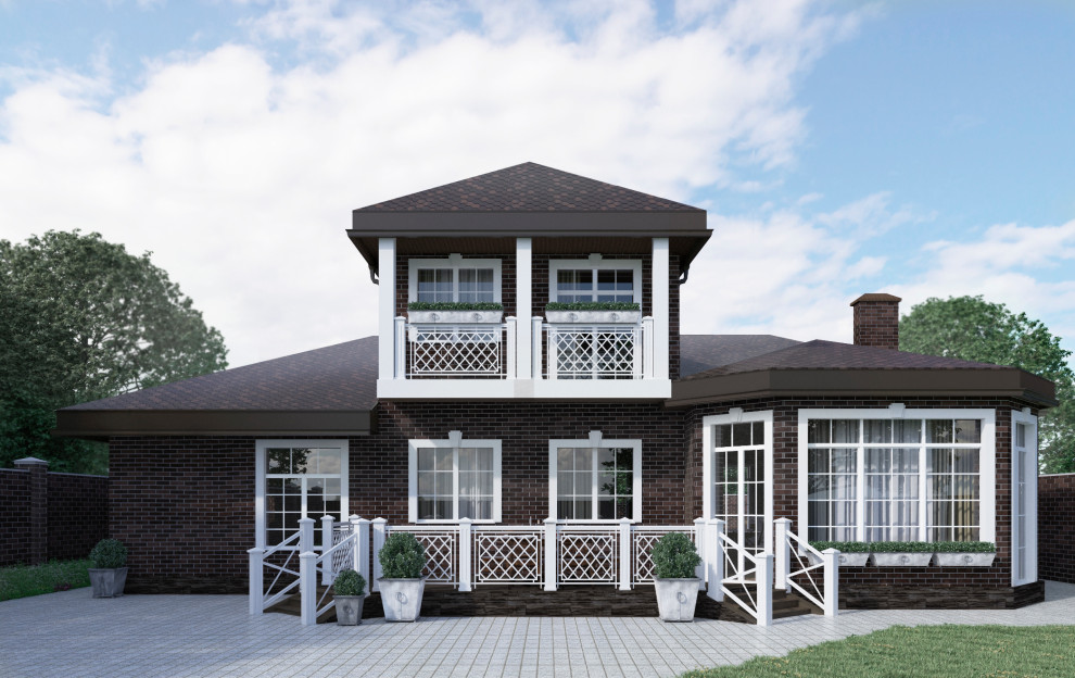 Двухэтажный дом в стиле прованс