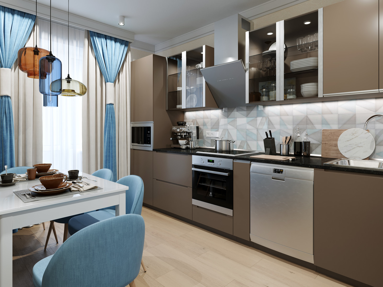 Дизайн интерьера для кухни в ЖК 5 звезд