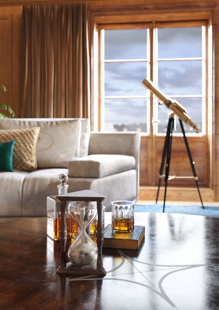 Гостиная вокруг камина