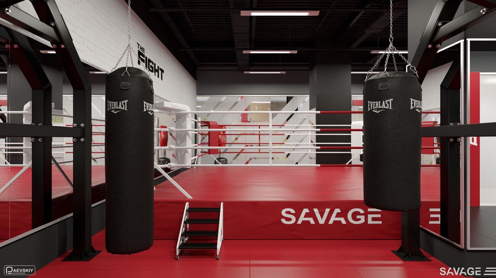 Зал бокса и единоборств фитнес клуба SAVAGE