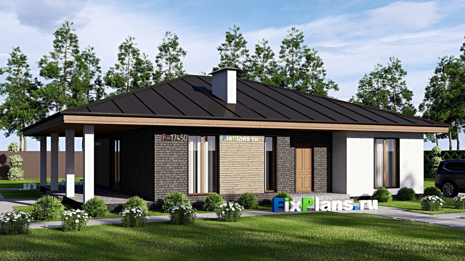 Проект одноэтажного дома 13х16м S161м2 F-17450