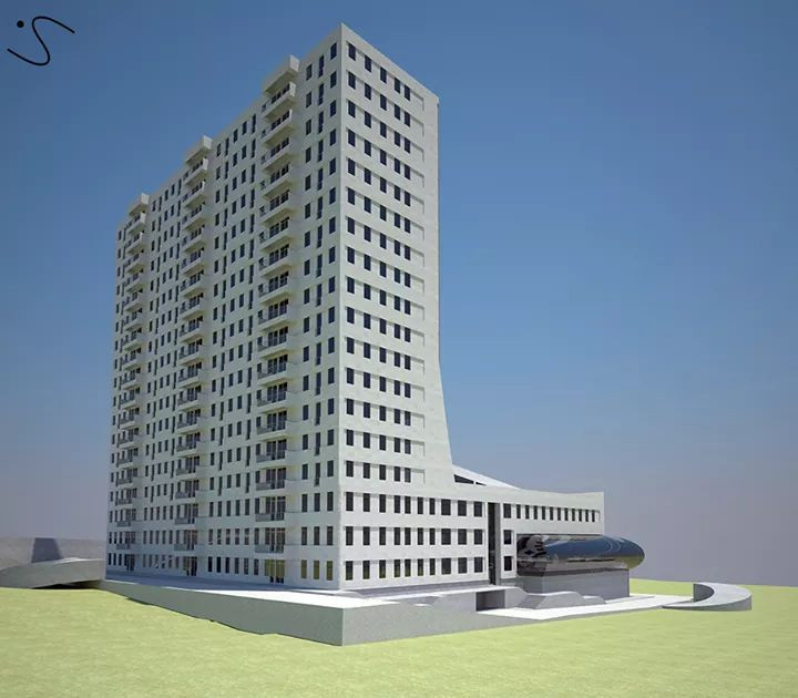 Обложка проекта: многоэтажный многофункциональный жилое здание