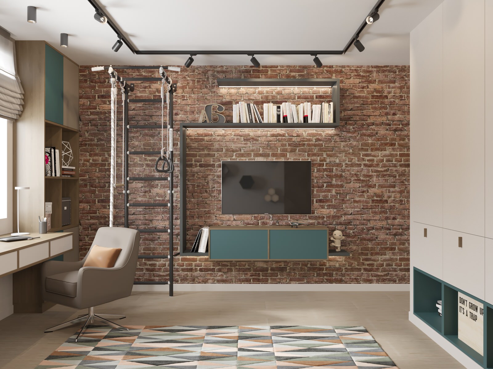 4-к квартира 105 м² в бардовых цветах