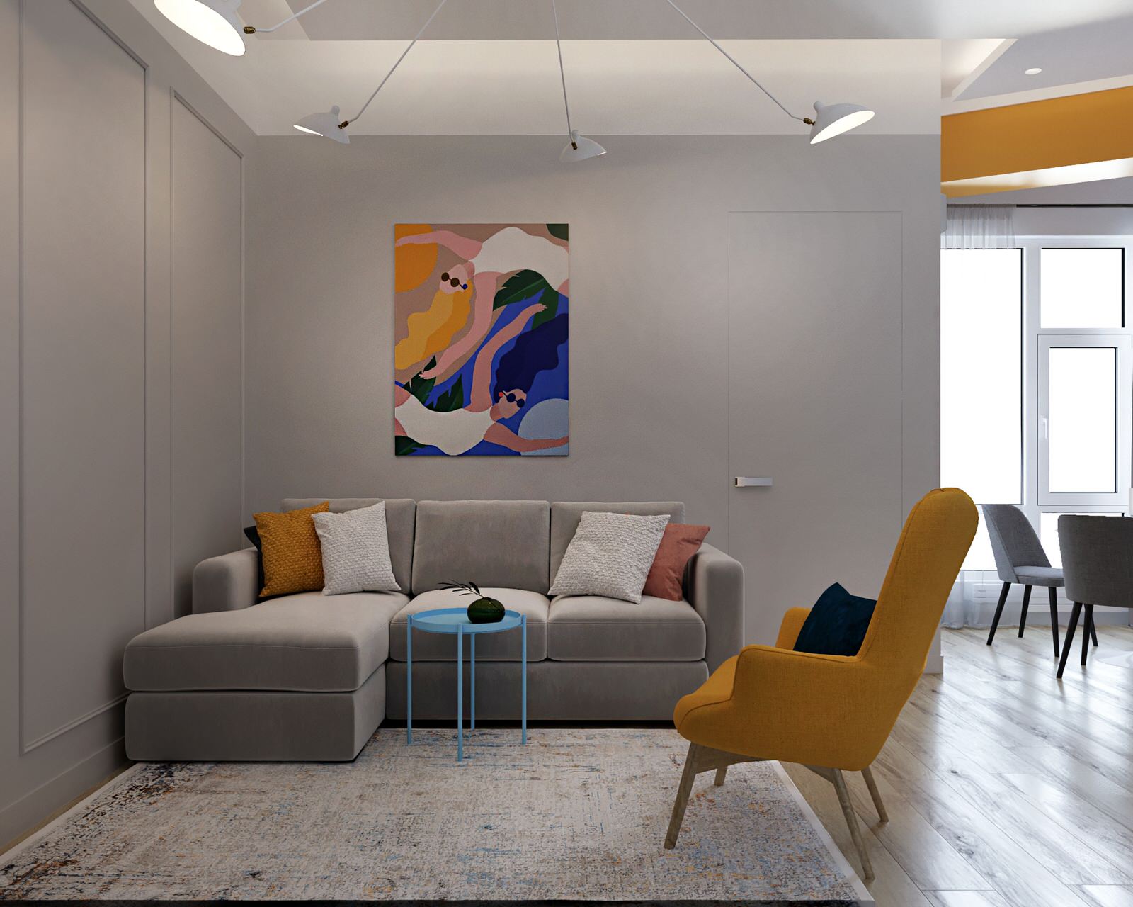 Яркий интерьер квартиры 48кв.м.