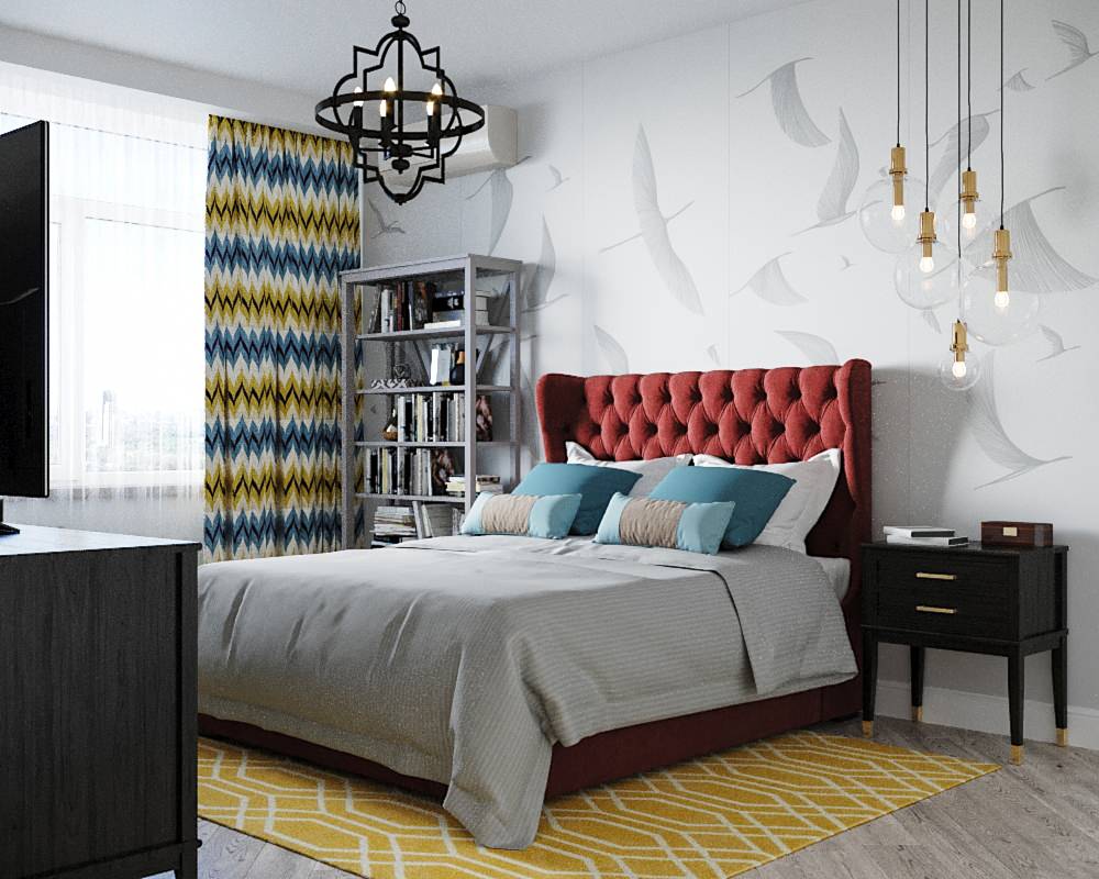 Женственный лофт в ЖК Триколор (визуализация)