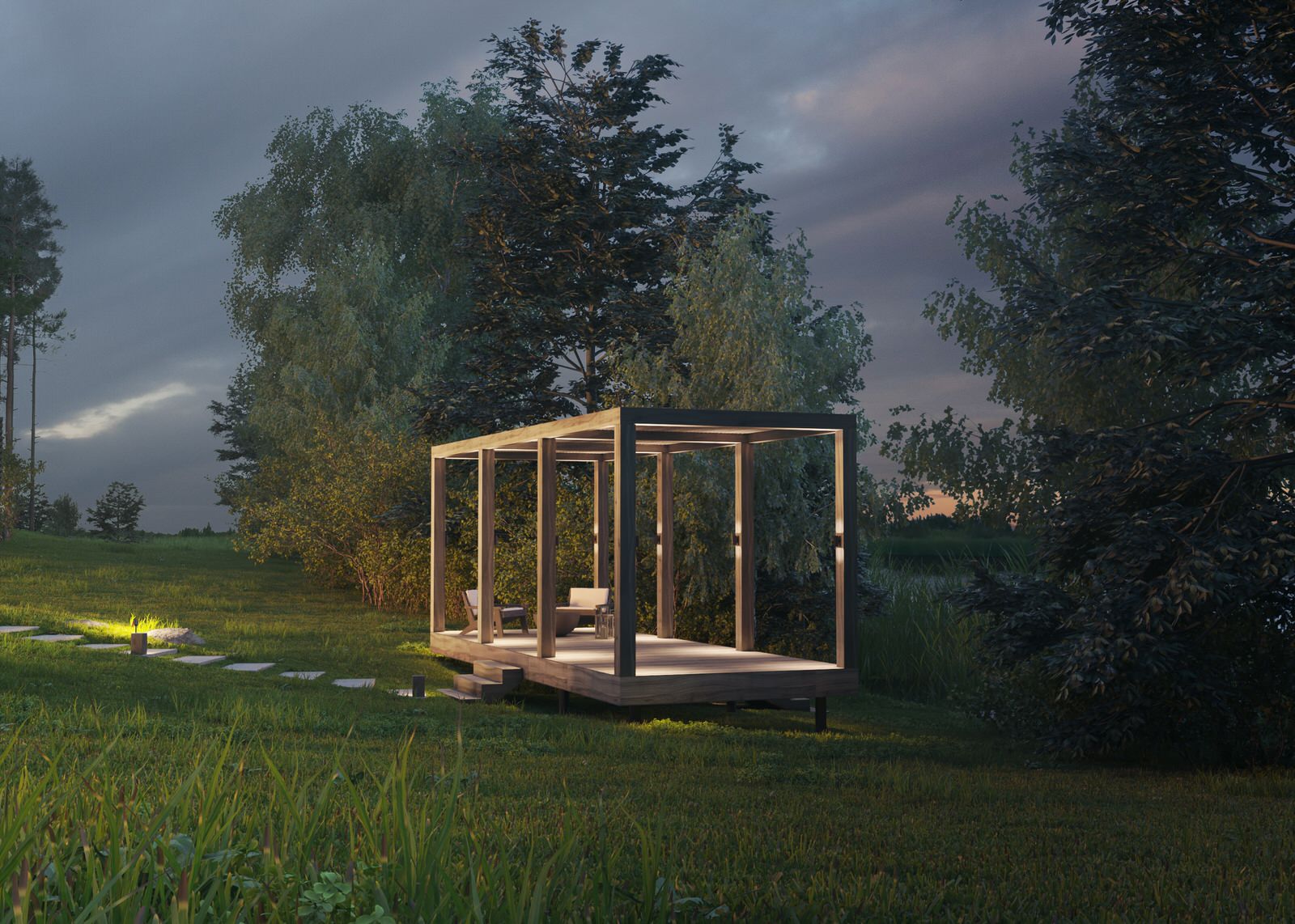 Дом охотника. Благоустройство территории.