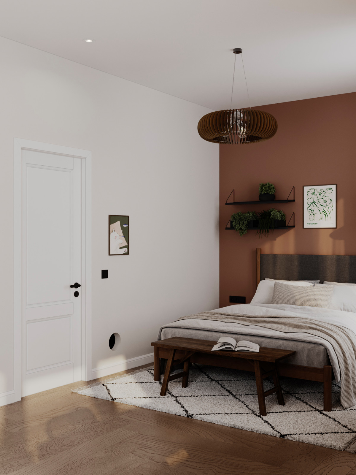 Светлый интерьер с цветовыми акцентами в ЖК Level Стрешнево