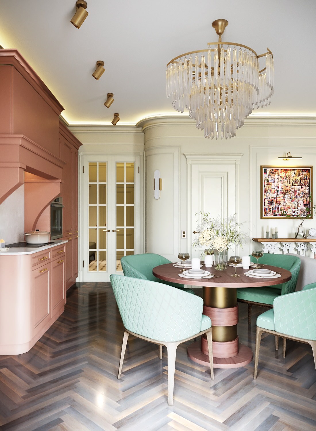 Кораллово-оливковый микс