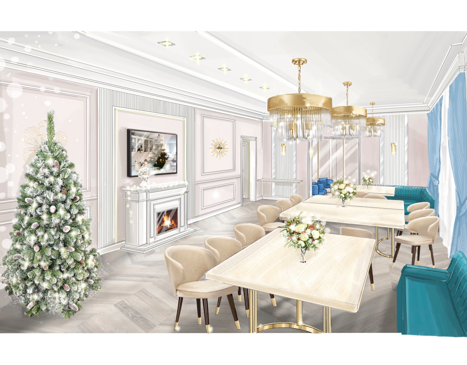 Обложка проекта: Скетчи и коллажи интерьера