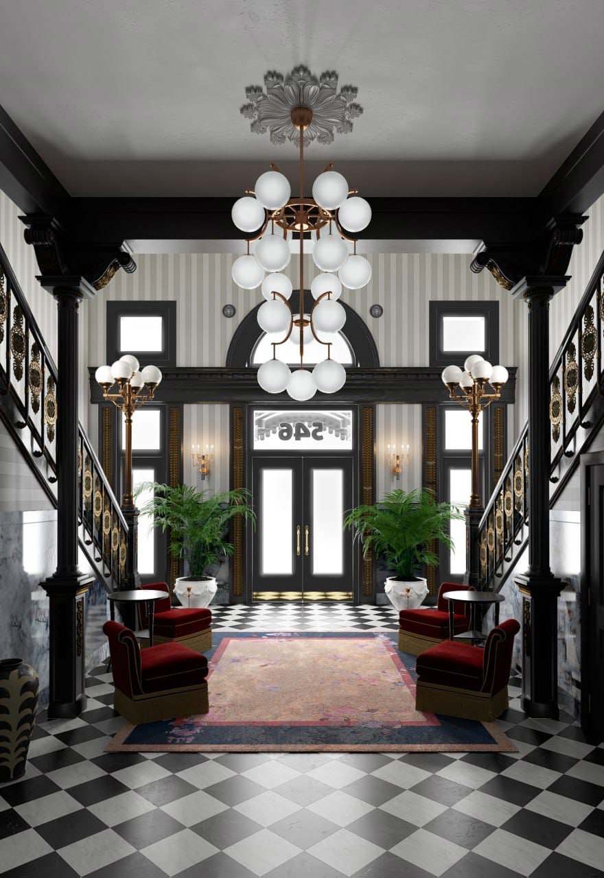 Обложка проекта: Визуализация холла в отеле Maison de la Luz