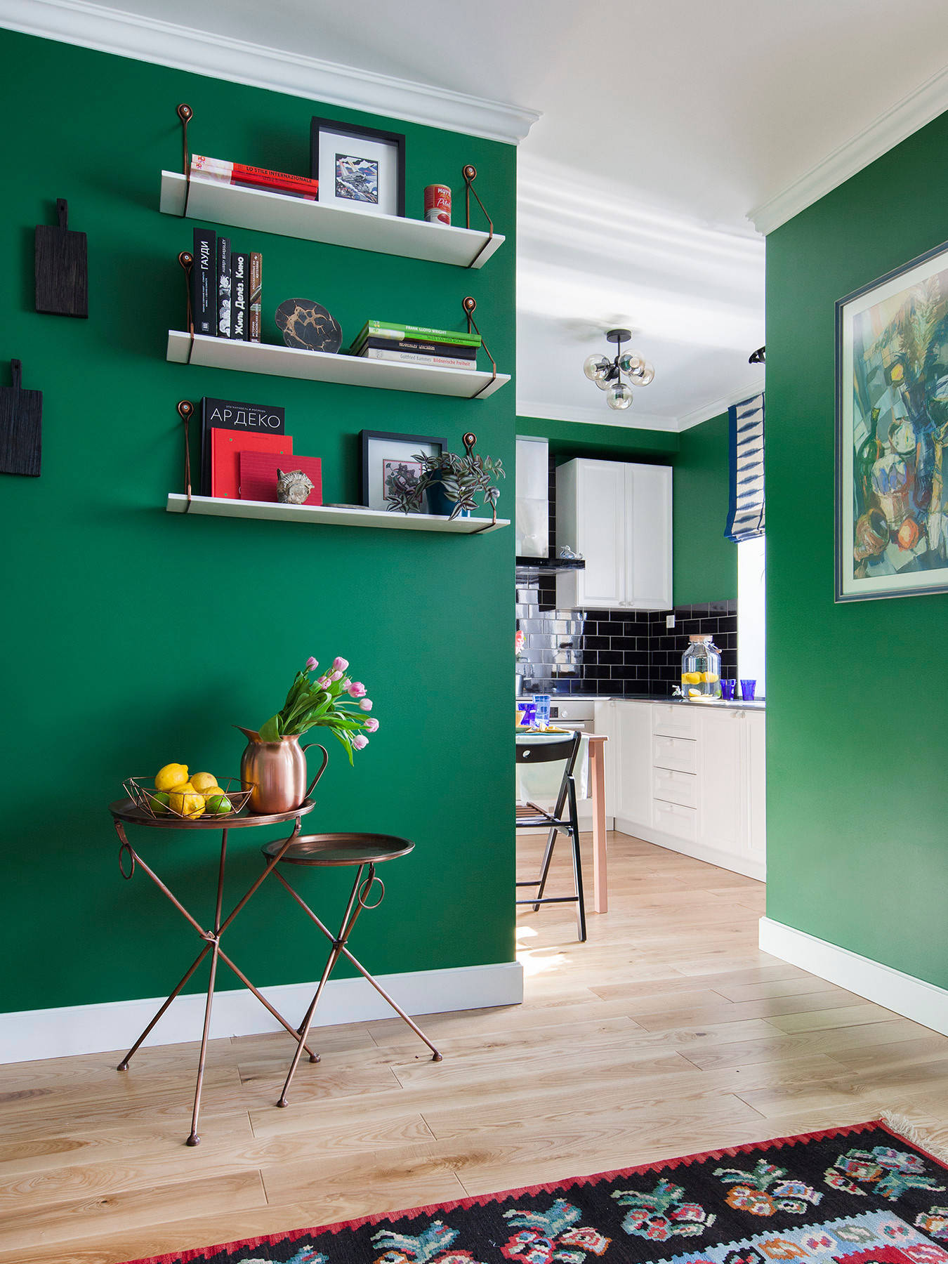 Houzz тур: Квартира 28 кв.м с зелёными стенами