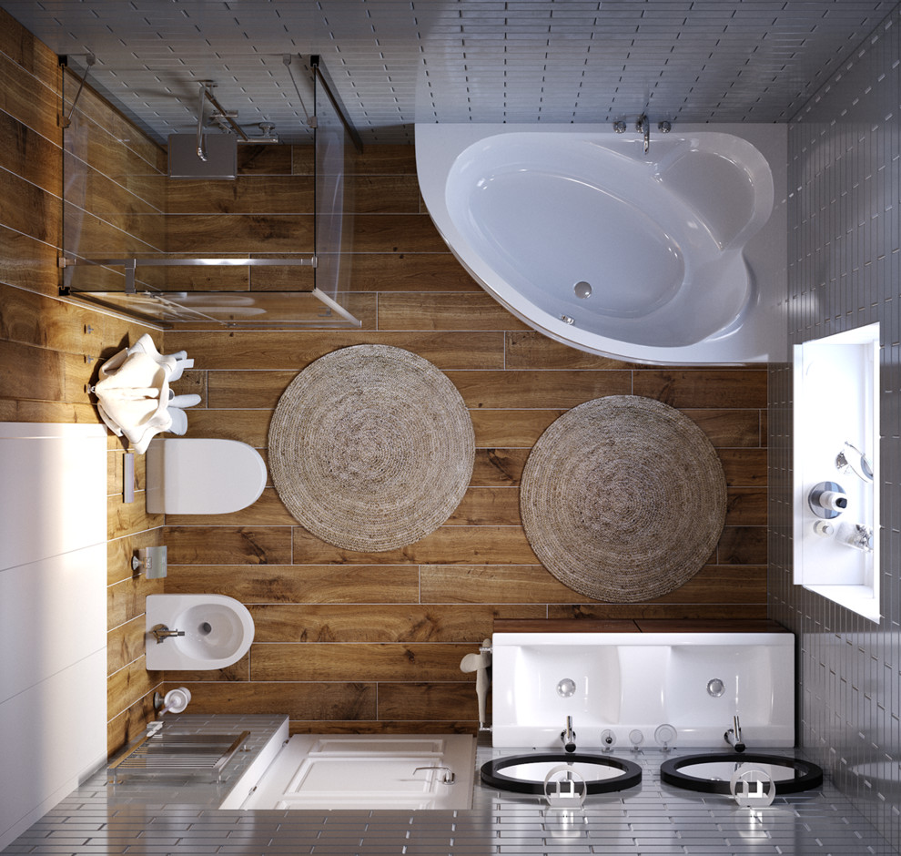 Дизайн интерьера ванной комнаты в скандинавской стиле в г. Калининград