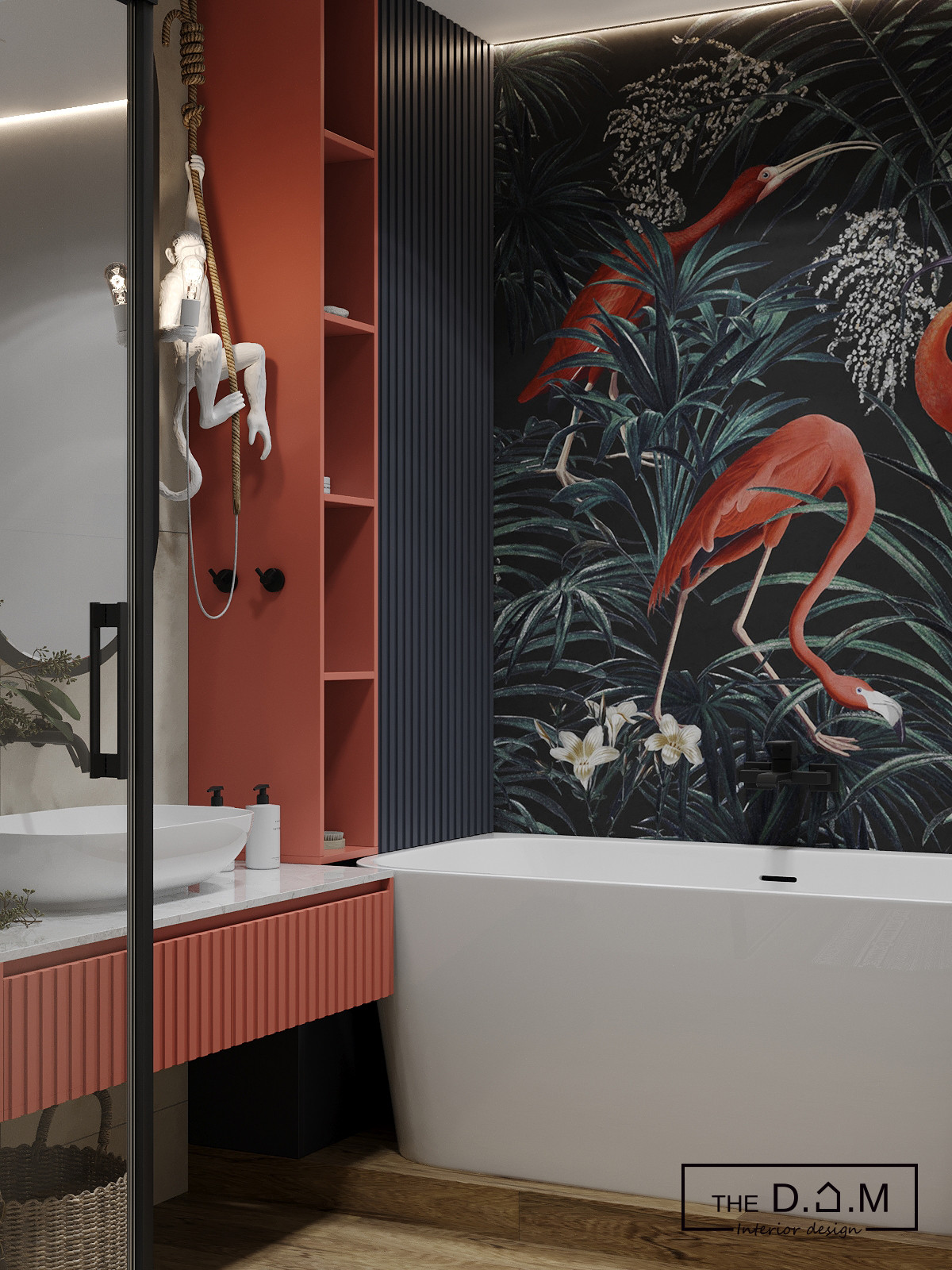Обложка проекта: Ванная комната c фламинго