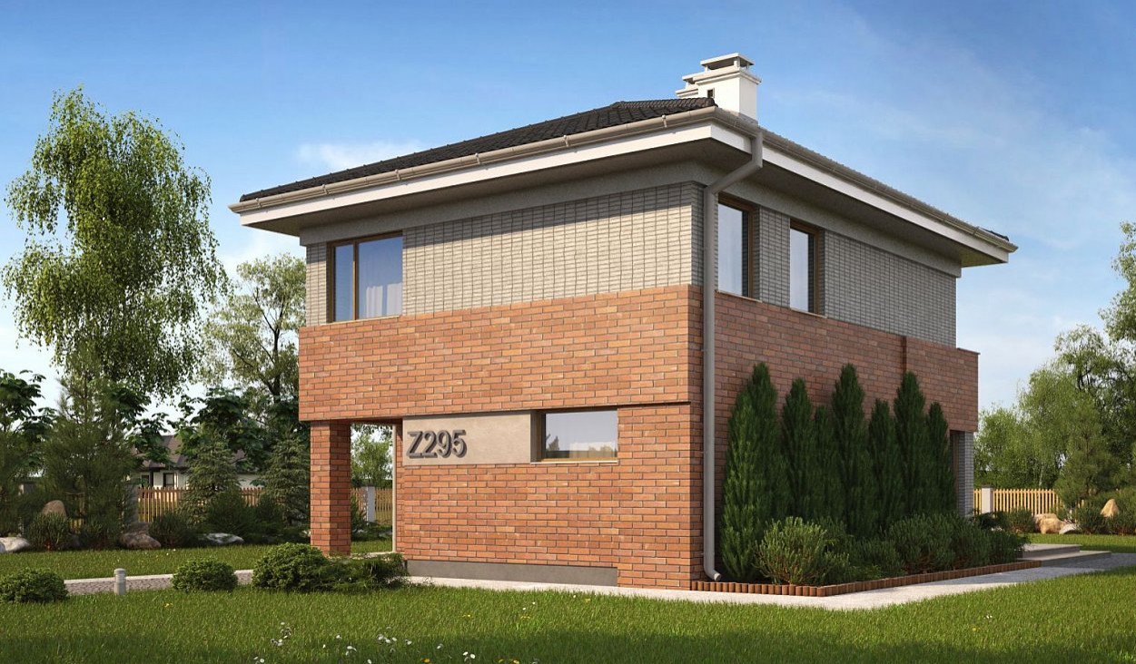 Современный двухэтажный дом с тремя спальнями