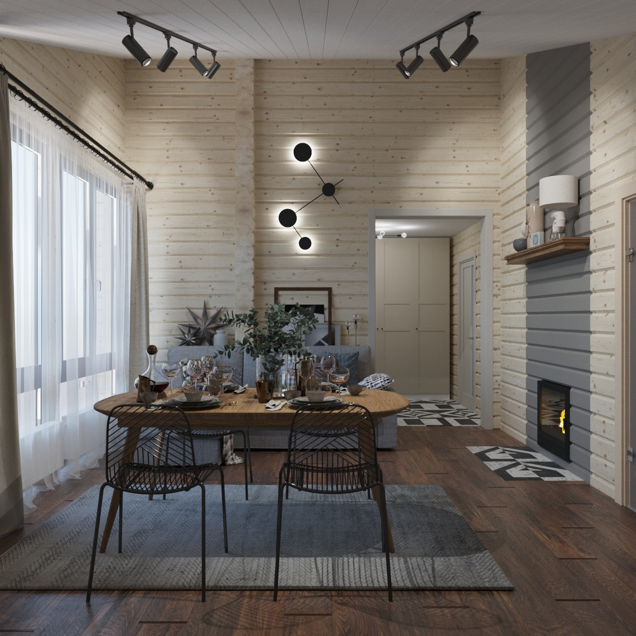 Обложка проекта: Зона отдыха в бане, Пермский край, дер. Пьянково, 20,5 кв.м