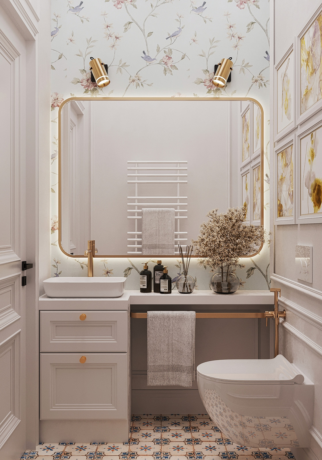 Стильный интерьер с элементами ар-деко в ЖК Петровский квартал на воде - 99 м2