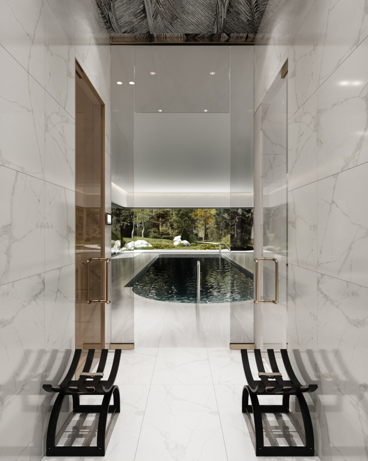 Спа-зона с бассейном в частном доме