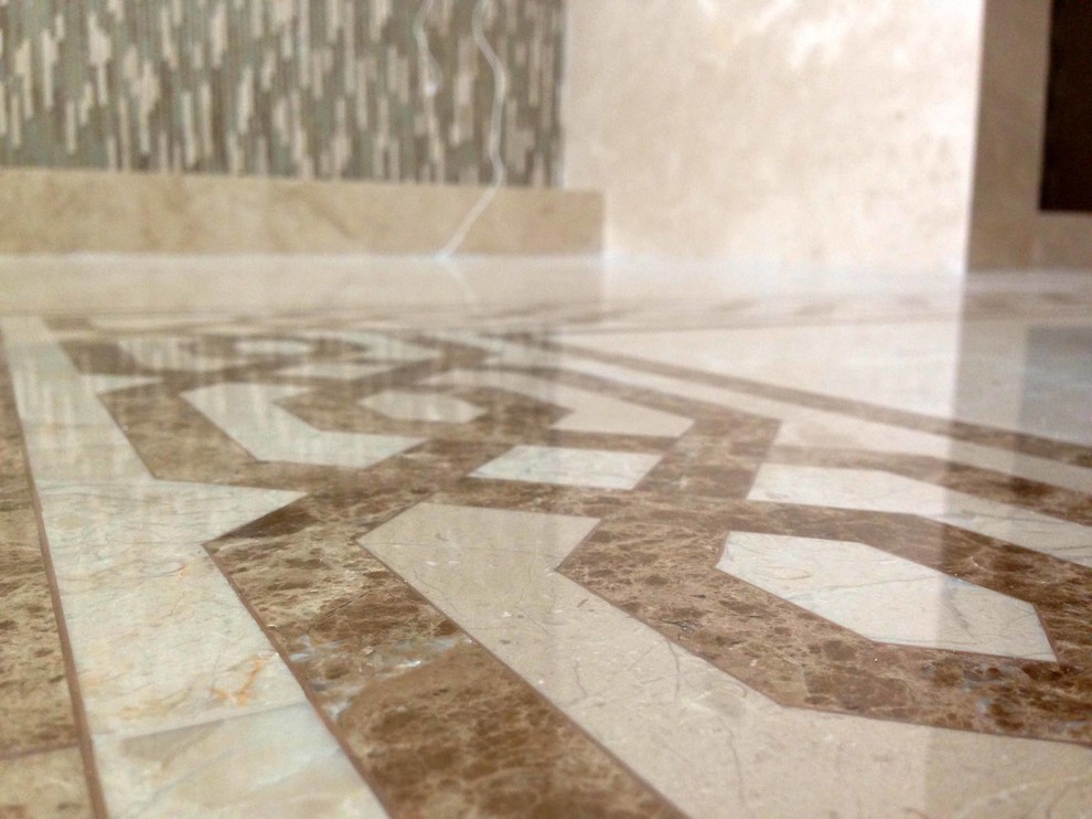 Апартаменты в современном стиле с применением мрамора