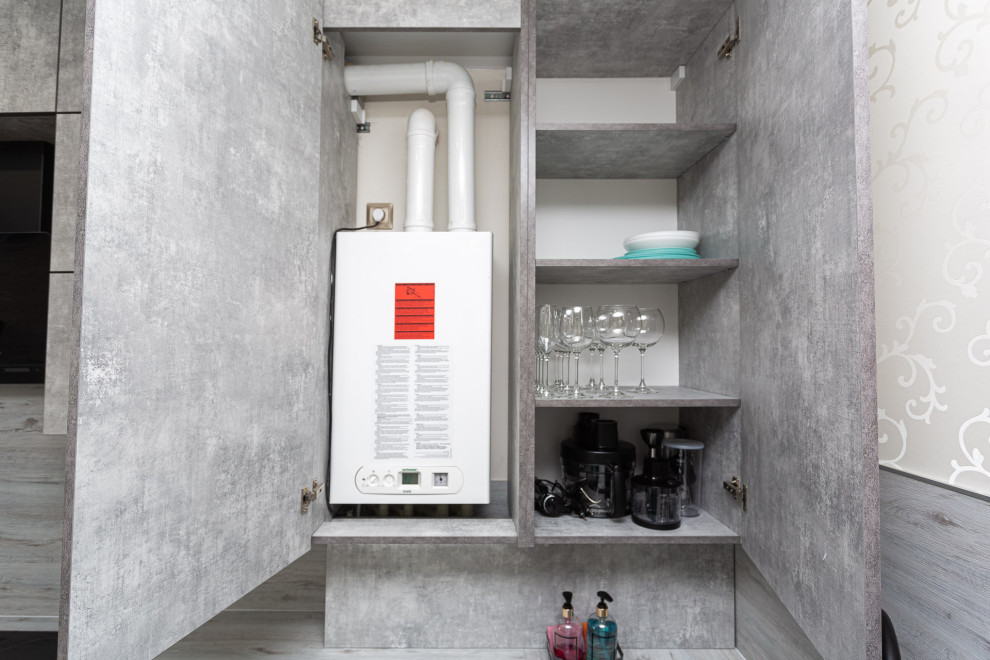 Современная кухня в сером цвете