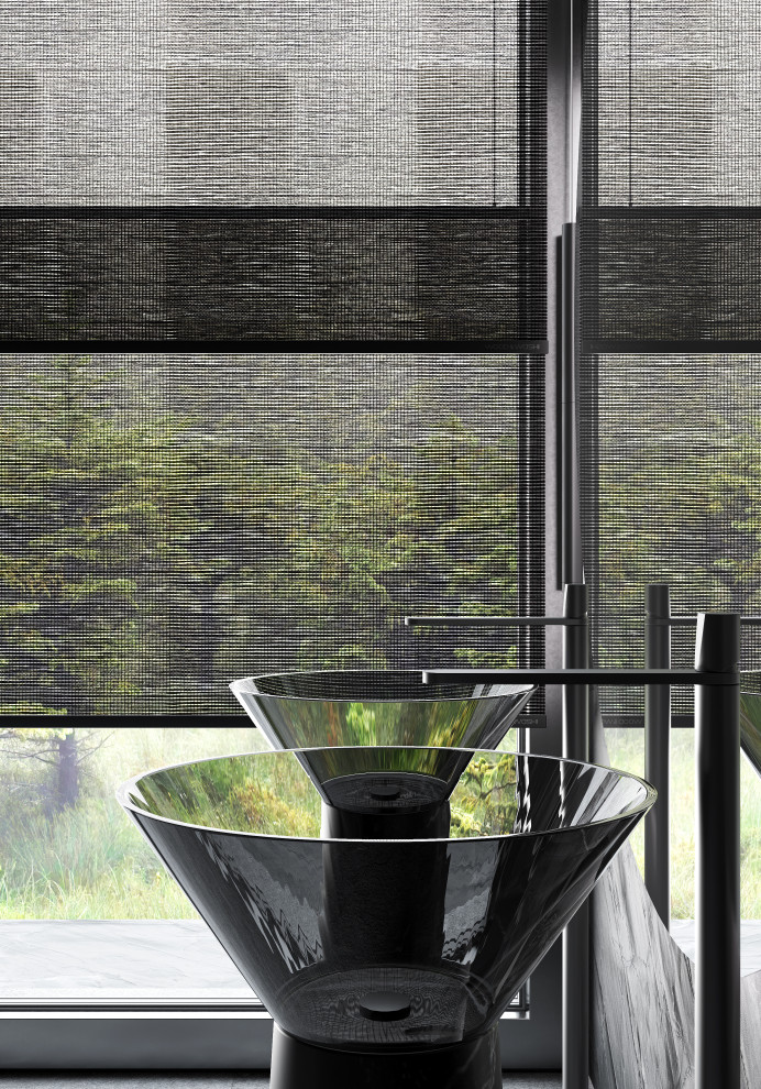 Ванная в черном цвете