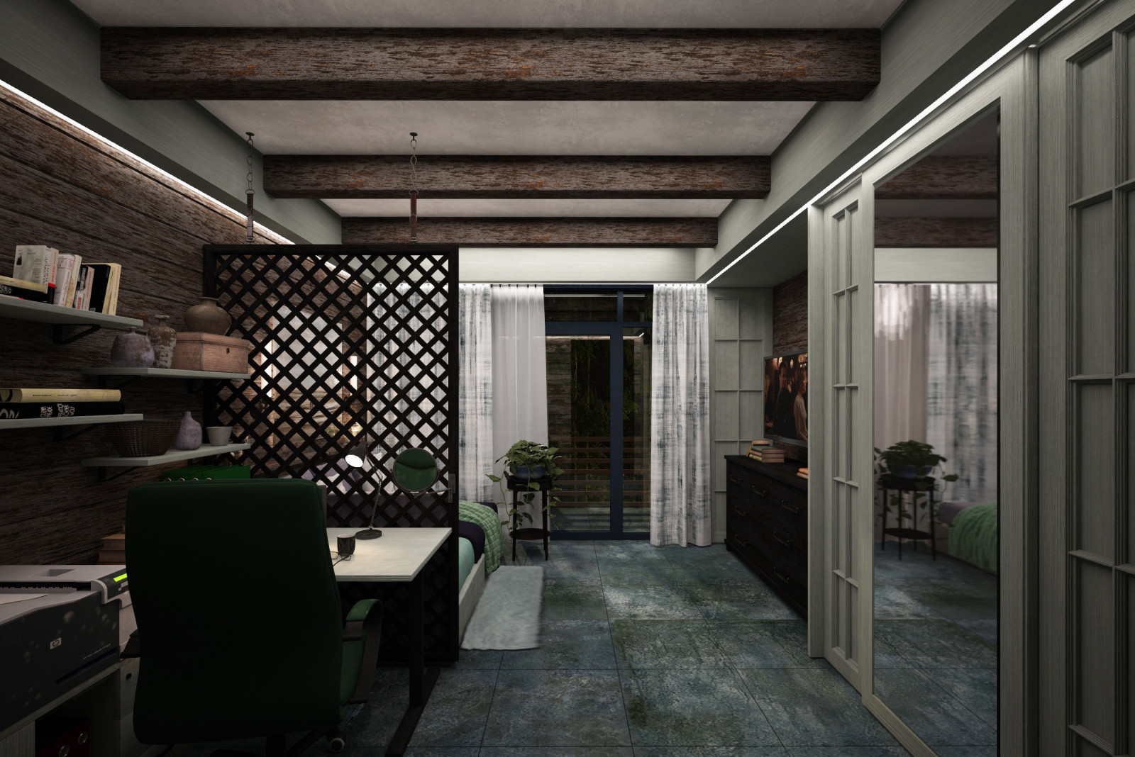 Обложка проекта: Комната в доме с печью