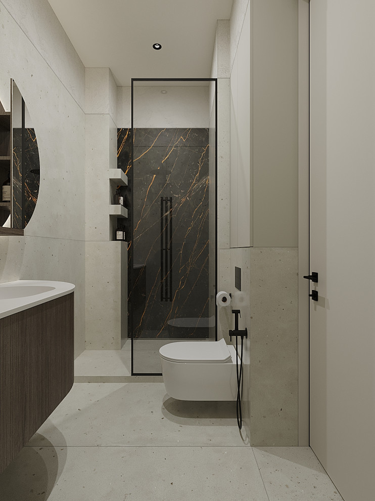 Квартира-студия в холодных тонах