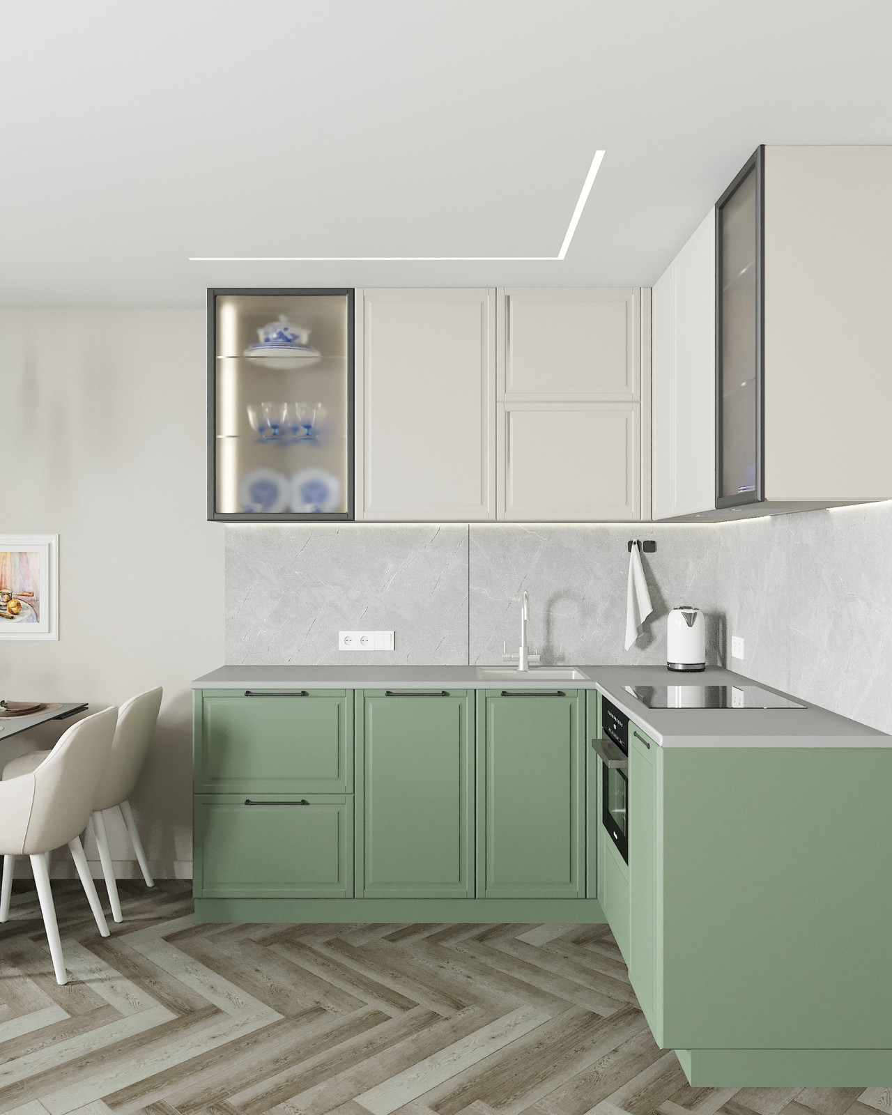 Обложка проекта: Дизайн кухни с Гжель