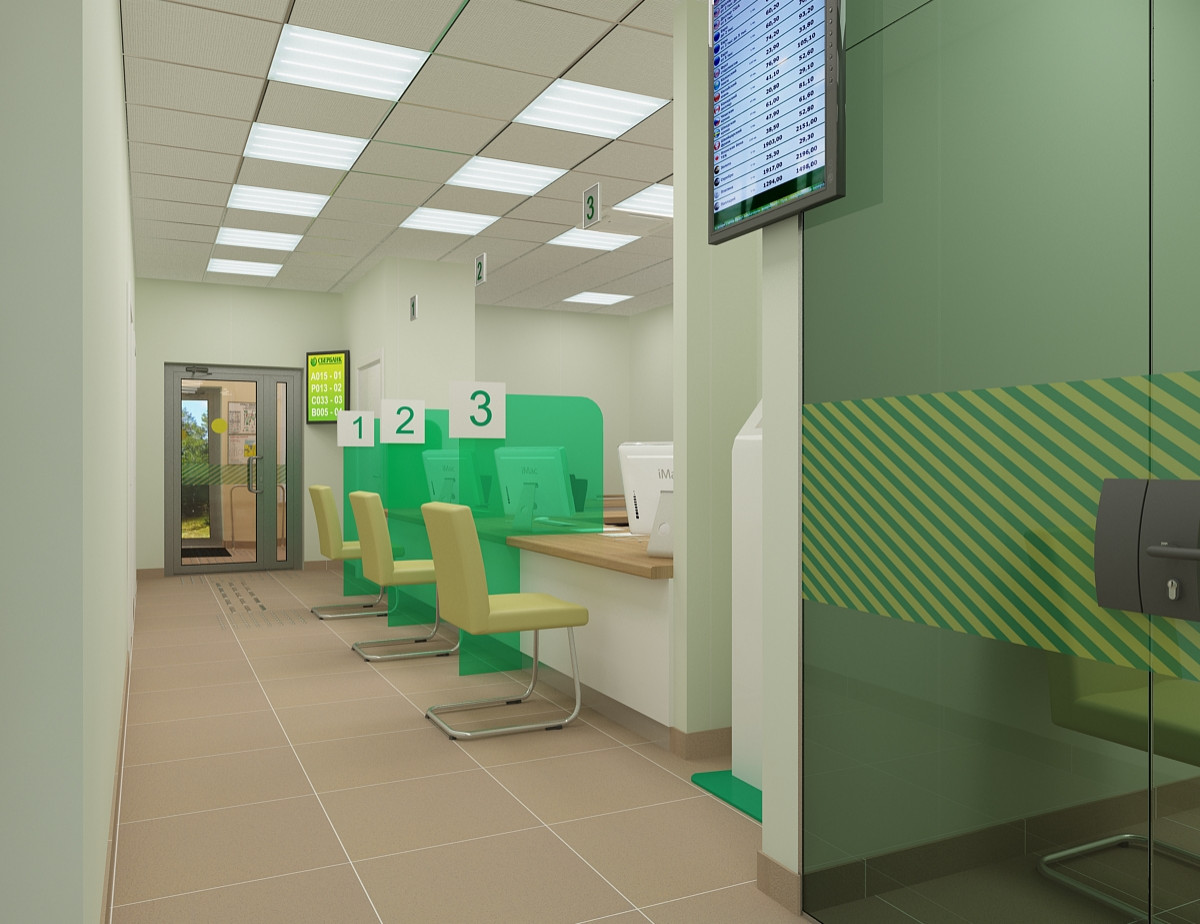 Дизайн-проект отделения ПАО Сбербанка Омская обл. г. Усть-Ишим