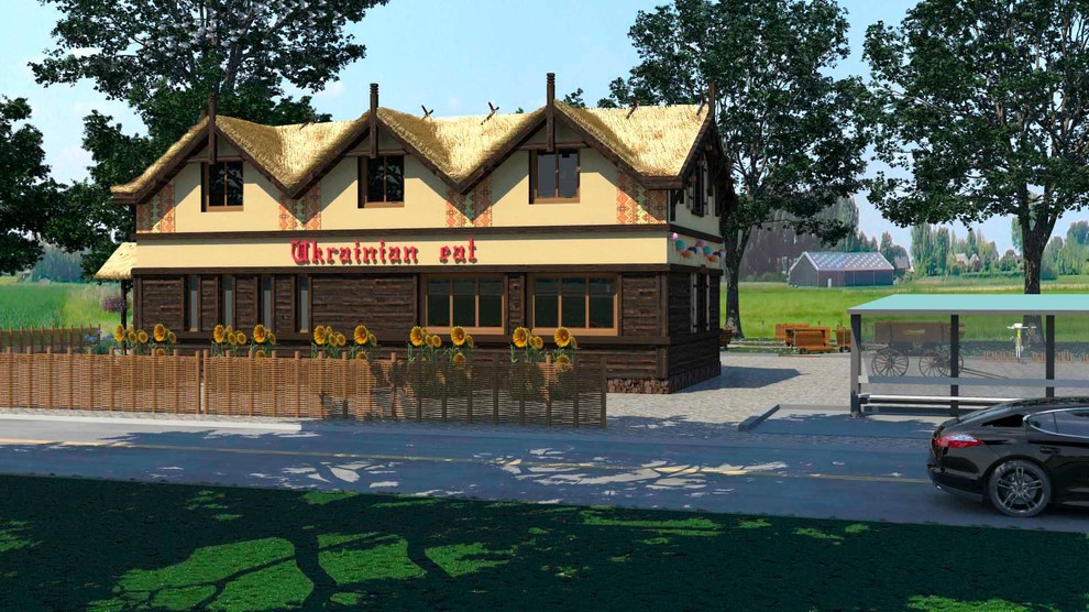 3d visualization ukrainian restaurant/3д визуализация ресторана украинской кухни